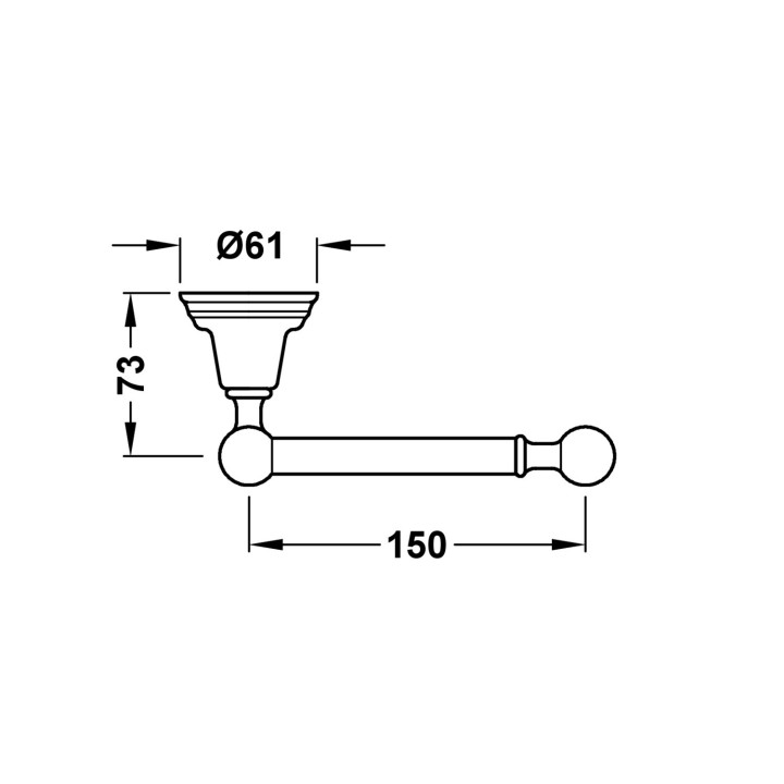 Uchwyt na papier toaletowy bez, Tres Accesorios Banyo - Mosiądz Antyczny 