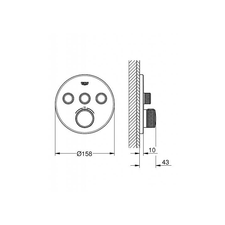 Bateria podtynkowa Grohe Grohtherm SmartControl termostatyczna 3-odbiorniki wody chrom- sanitbuy.pl
