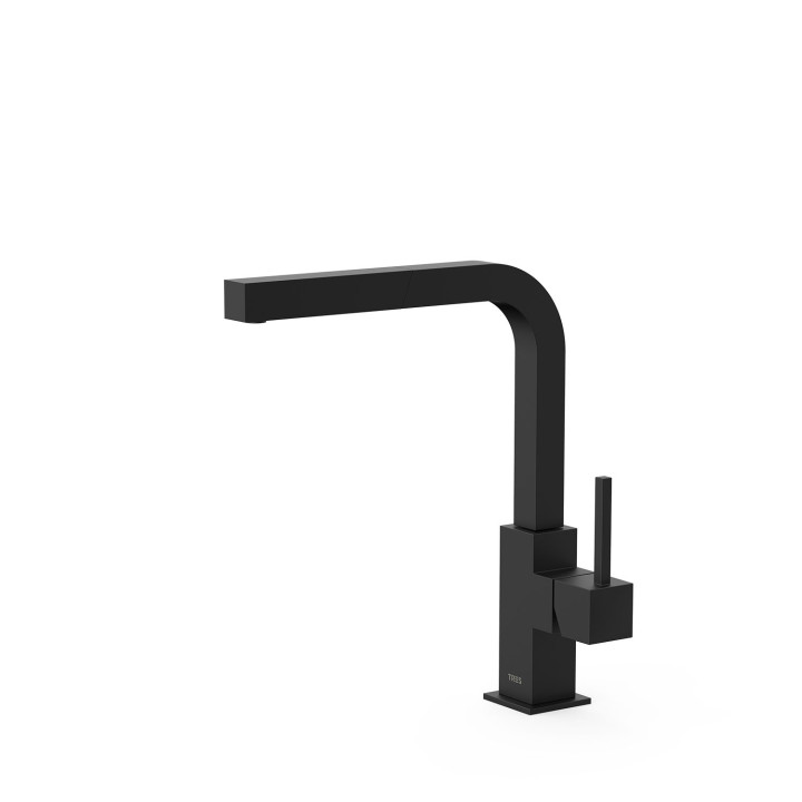 Bateria jednouchwytowa z wyciąganą wylewką kuchenną, Tres Cocina - Czerń Matowa