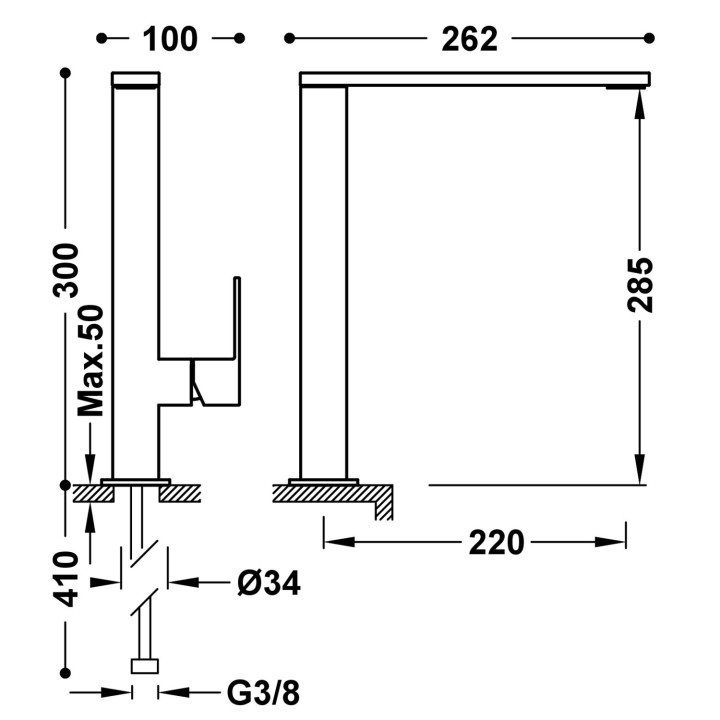 Bateria jednouchwytowa kuchenna, Tres Cocina - Biel matowa