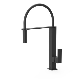 Bateria jednouchwytowa z elastyczną wylewką kuchenna, Tres Cocina - Czerń Matowa