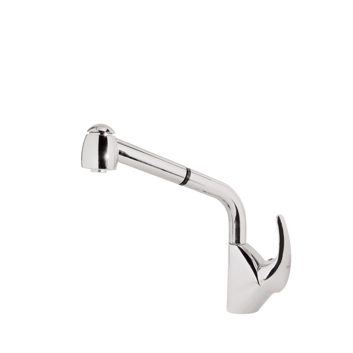 Bateria jednouchwytowa z wyciąganą wylewką i 2 rodzajami strumienia kuchenna, Tres Cocina - Chrom 