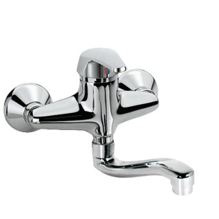 Bateria jednouchwytowa ścienna kuchenna, Tres Cocina - Chrom