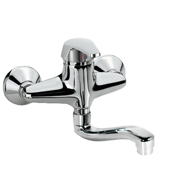 Bateria jednouchwytowa ścienna kuchenna, Tres Cocina - Chrom