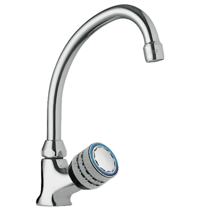 Bateria 1-drożna z pokrętłem bocznym do biura lub pralni, Tres Cocina - Chrom