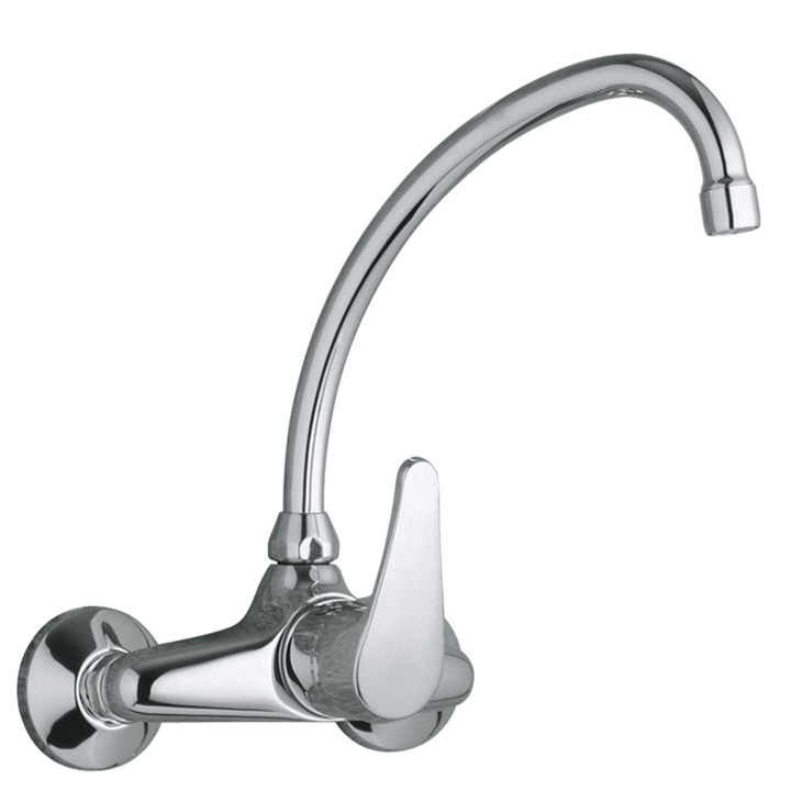 Bateria jednouchwytowa ścienna kuchenna, Tres Cocina - Chrom