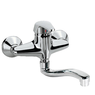 Bateria jednouchwytowa ścienna kuchenna, Tres Cocina - Chrom