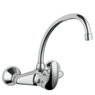 Bateria jednouchwytowa ścienna kuchenna, Tres Cocina - Chrom