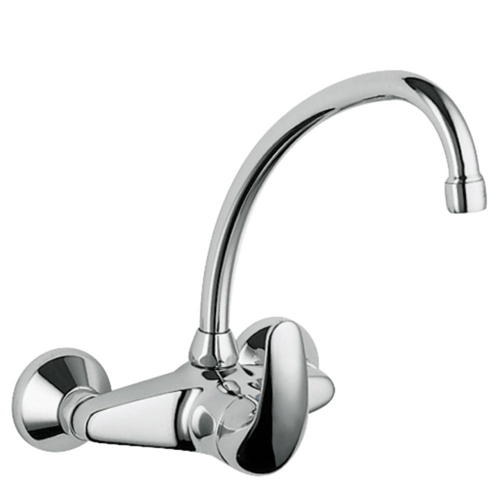 Bateria jednouchwytowa ścienna kuchenna, Tres Cocina - Chrom