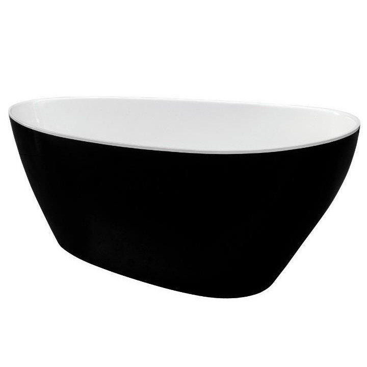 Wanna wolnostojąca Besco Goya B&W, 160x70cm, owalna, czarny/biały