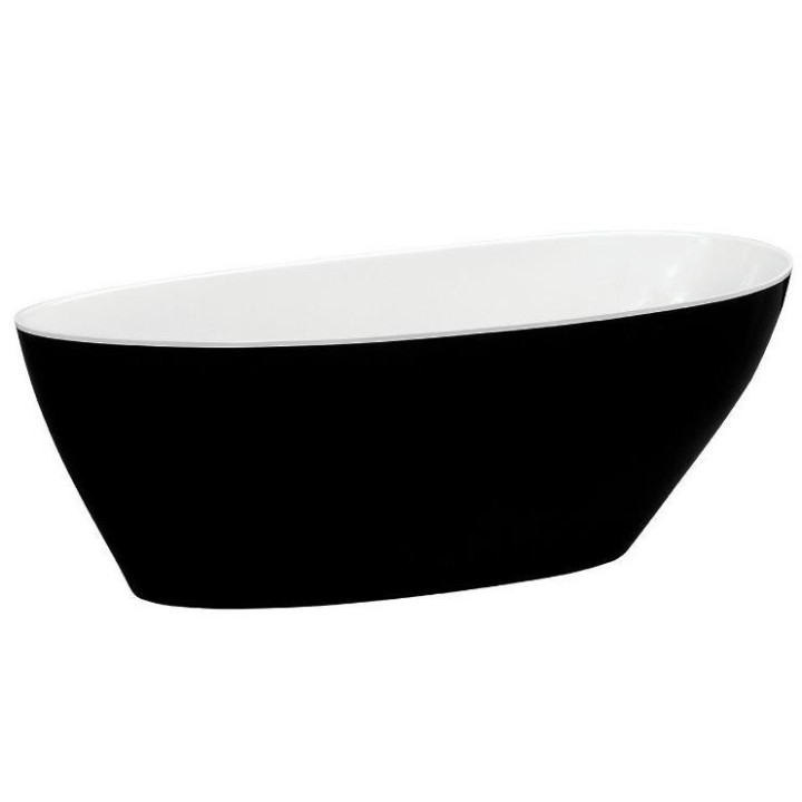 Wanna wolnostojąca Besco Goya B&W, 160x70cm, owalna, czarny/biały