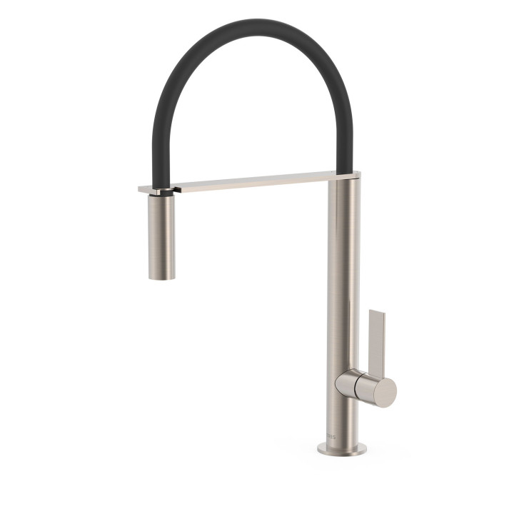 Bateria jednouchwytowa z elastyczną wylewką kuchenna, Tres Cocina - Stal