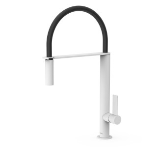 Bateria jednouchwytowa z elastyczną wylewką kuchenna, Tres Cocina - Biel Matowa