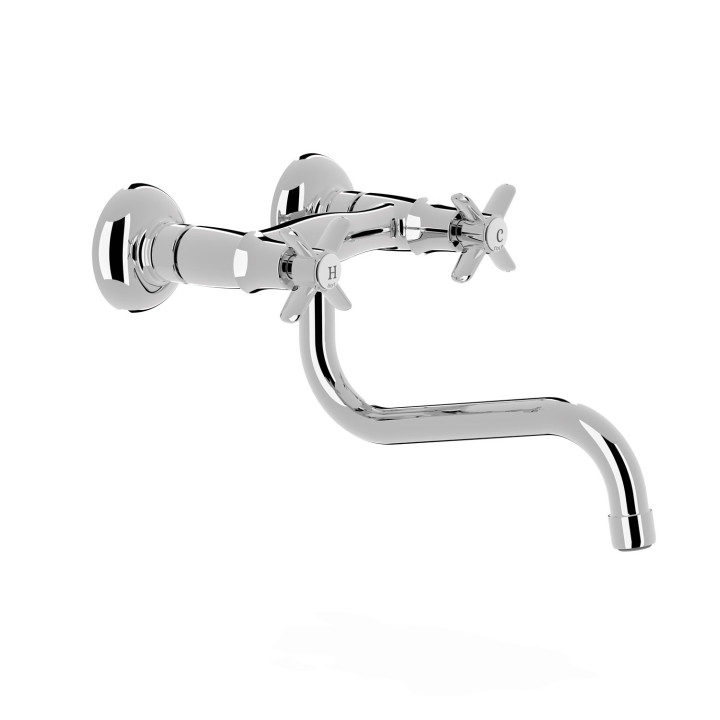 Bateria dwuuchwytowa ścienna kuchenna, Tres Cocina - Chrom