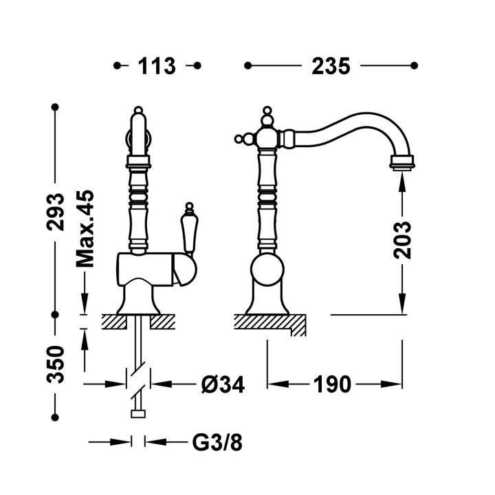 Bateria jednouchwytowa kuchenna, Tres Cocina - Stal