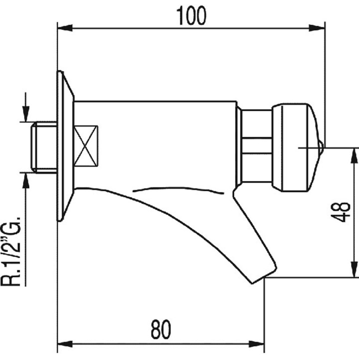 Bateria czasowa naścienna 1-drożna umywalkowa, Tres Colectividades - Chrom