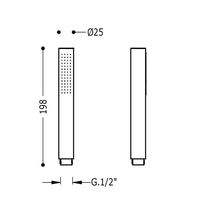 Słuchawka prysznicowa, Tres Complementos Ducha - Czerń Metalizowana