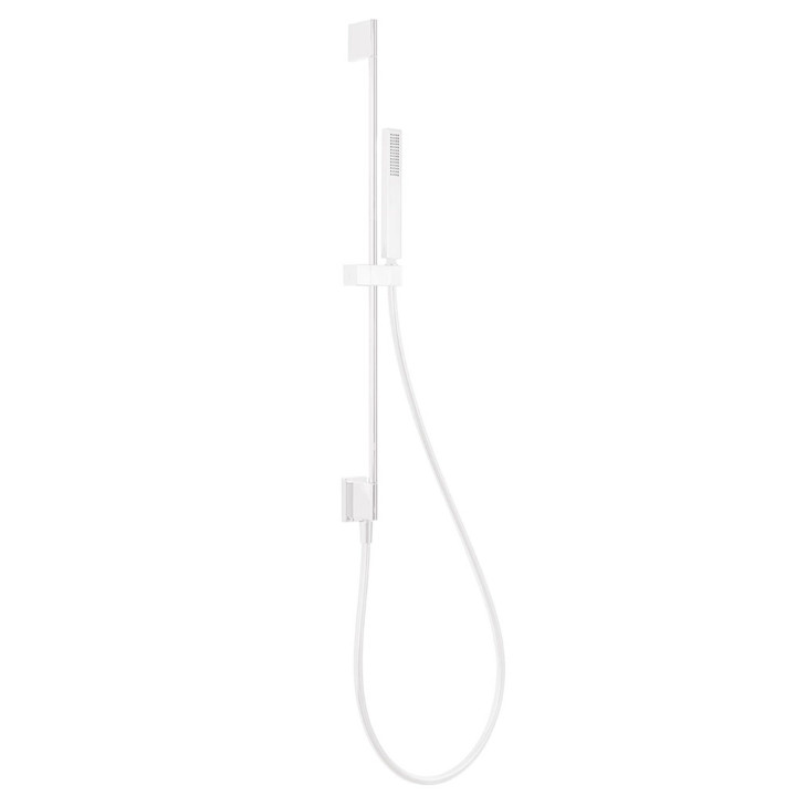 Zestaw drążek prysznicowy z przyłączem w ścianie, Tres Complementos Ducha - Biel Matowa