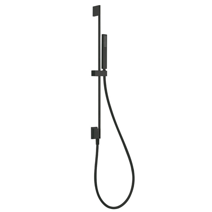 Zestaw drążek prysznicowy z przyłączem w ścianie, Tres Complementos Ducha - Czerń Matowa