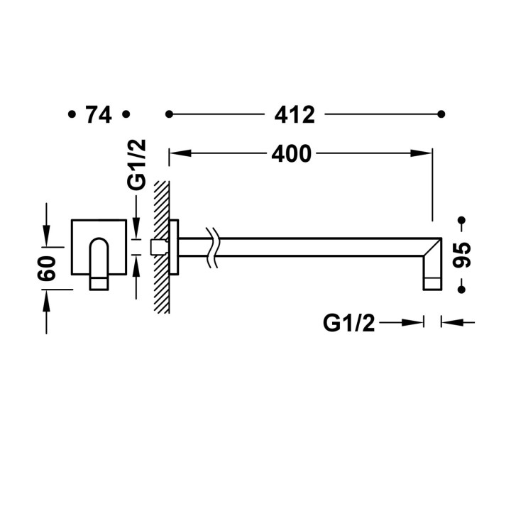 Ramię naścienne, Tres Complementos Ducha - 24-K Złoto