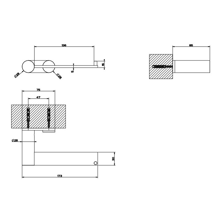 Uchwyt na papier do montażu poziomego/pionowego, Gessi 316Accessories - 708 Copper Brushed PVD 