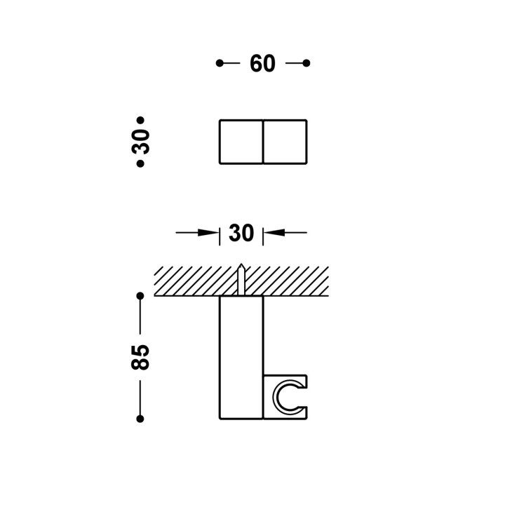Obrotowa podstawa do słuchawki prysznicowej, Tres Complementos Ducha - 24-K Złoto Matowe