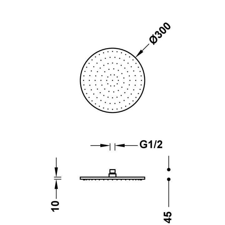 Deszczownica, Tres Complementos Ducha - Chrom