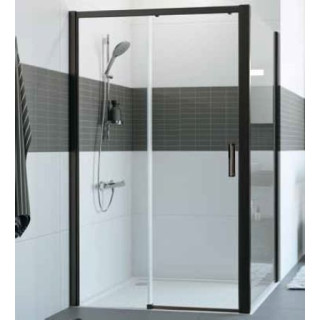 Drzwi suwane Huppe Classics 2, 1200mm, 1-częściowe, ze stałym segmentem, Anti-Plaque, srebrny profil