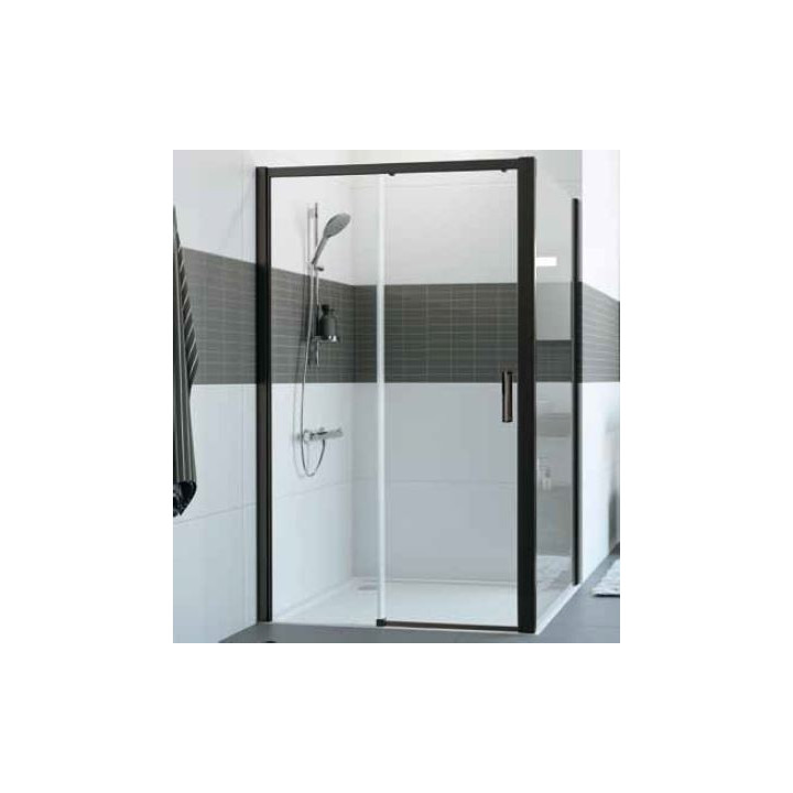 Drzwi suwane Huppe Classics 2, 1200mm, 1-częściowe, ze stałym segmentem, Anti-Plaque, srebrny profil