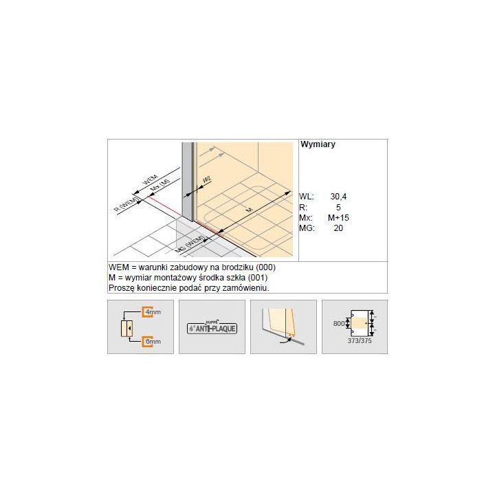 Drzwi suwane Huppe Classics 2, 1200mm, 1-częściowe, ze stałym segmentem, Anti-Plaque, srebrny profil