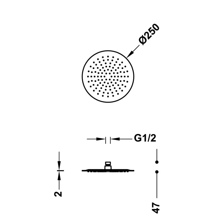 Deszczownica Ø 25 cm, Tres Complementos Ducha - Chrom