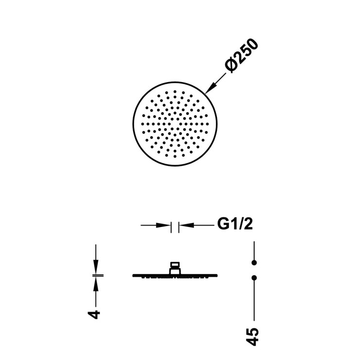 Deszczownica Ø 25 cm, Tres Complementos Ducha - Chrom