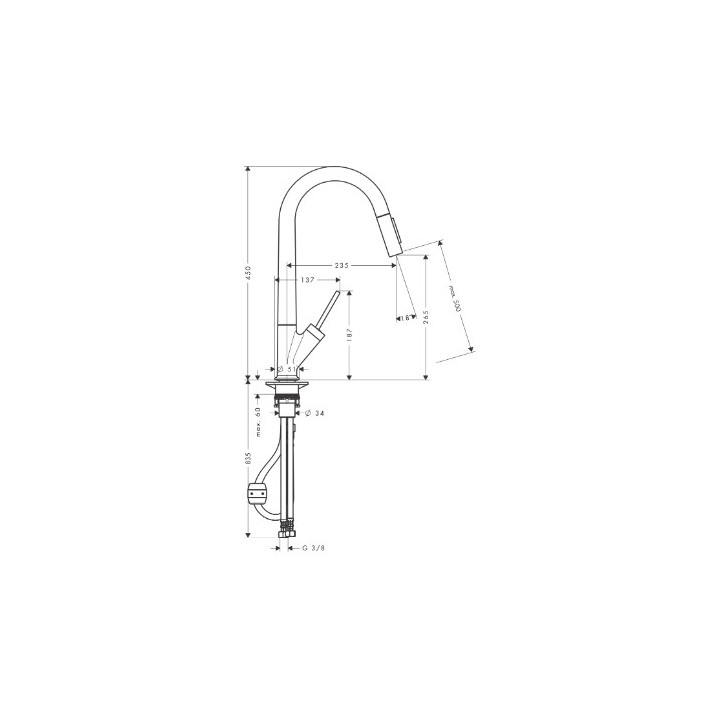 Bateria Axor Starck kuchenna jednouchwytowa  z rozpylaczem EcoSmart Brushed Red Gold