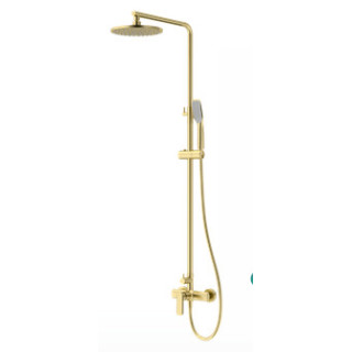 Kolumna natryskowa z baterią mieszakową I  Vedo Aletta Spazzo deszczownica 25cm, złoto szczotkowane 
