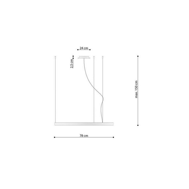 Żyrandol Sollux Lighting RIO, okrągły średnica 110cm, LED 70W 3000K, czarny