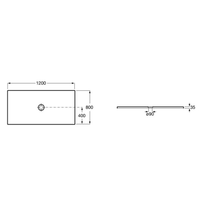 Brodzik akrylowy Roca Malaga Compact R-45 Flat 80 x 80 x 130 cm, biały