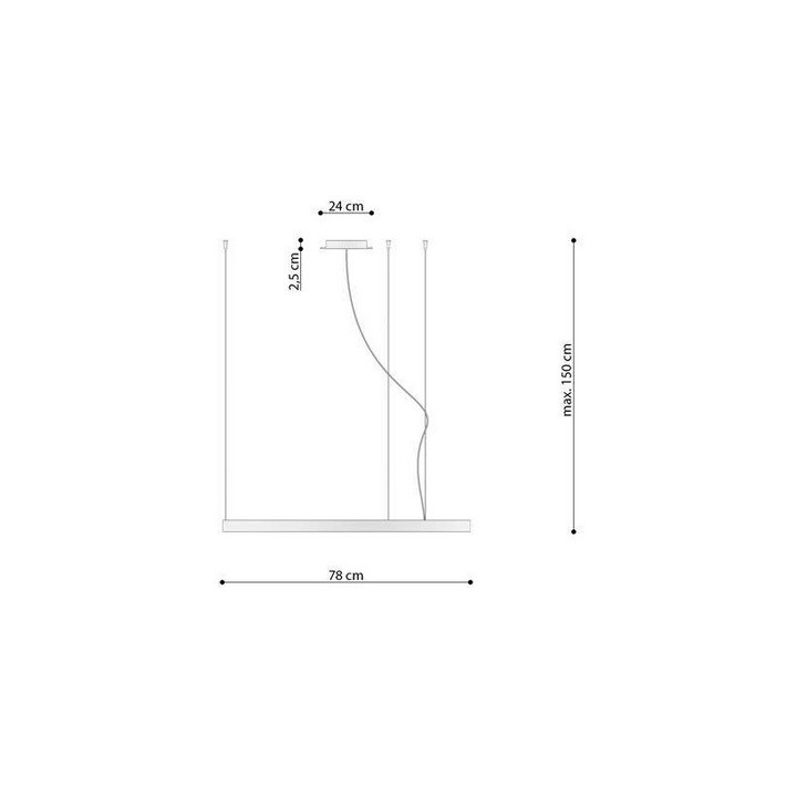 Żyrandol Sollux Lighting RIO, okrągły średnica 78cm, LED 50W 3000K, czarny