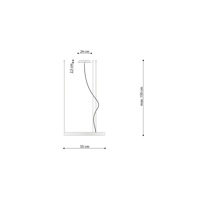 Żyrandol Sollux Lighting RIO, okrągły średnica 78cm, LED 32W 4000K, czarny