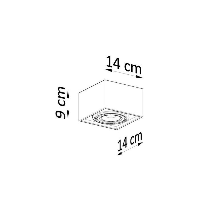 Plafon Sollux Ligthing LOOPEZ , GU10  1x40W 1x12W LED, czarny/miedź