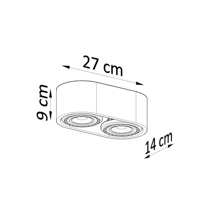 Plafon Sollux Ligthing ARENA 55, E27  4x60W, 4x152W LED, biały
