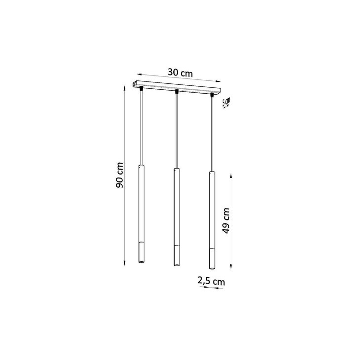 Lampa wisząca Sollux Ligthing MOZAICA 3L, G9 3x12W LED,  czarny/złoto