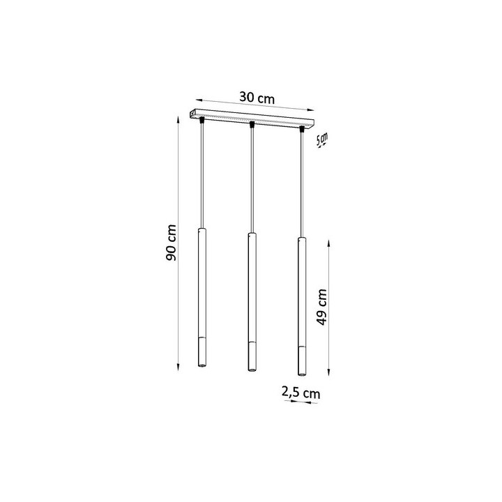 Lampa wisząca Sollux Ligthing MOZAICA 3L, G9 3x12W LED,  czarny/chrom