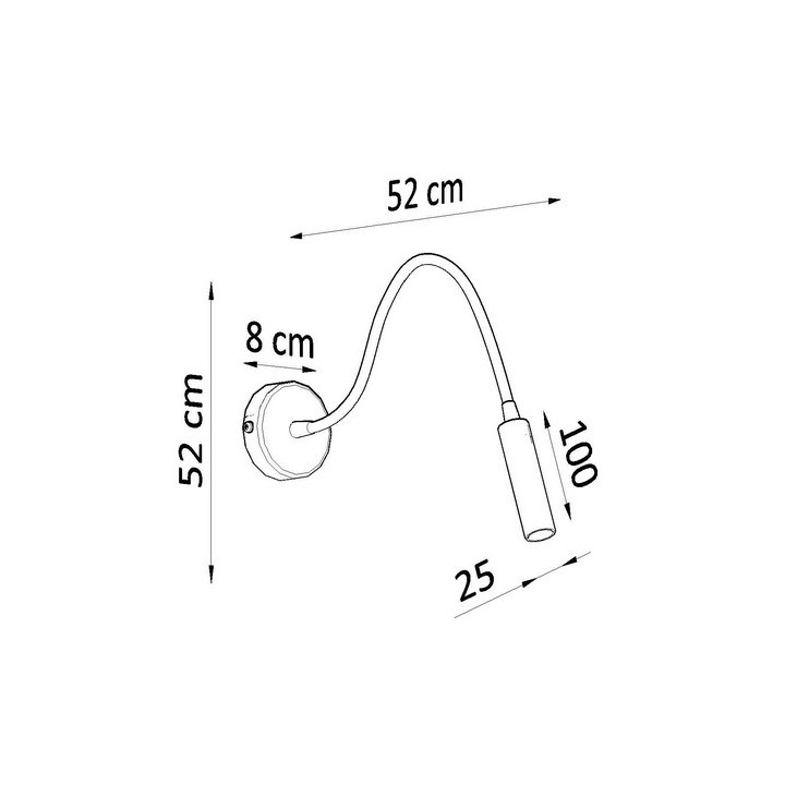 Kinkiet Sollux Lighting LOOPEZ, GU10  1x40W, 1x12W LED, czarny/chrom
