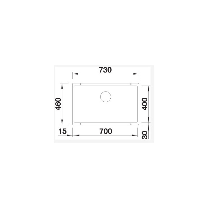 Blanco LEMIS 45 S-IF MINI  605x500mm, z  korkiem automatycznym, stalowy