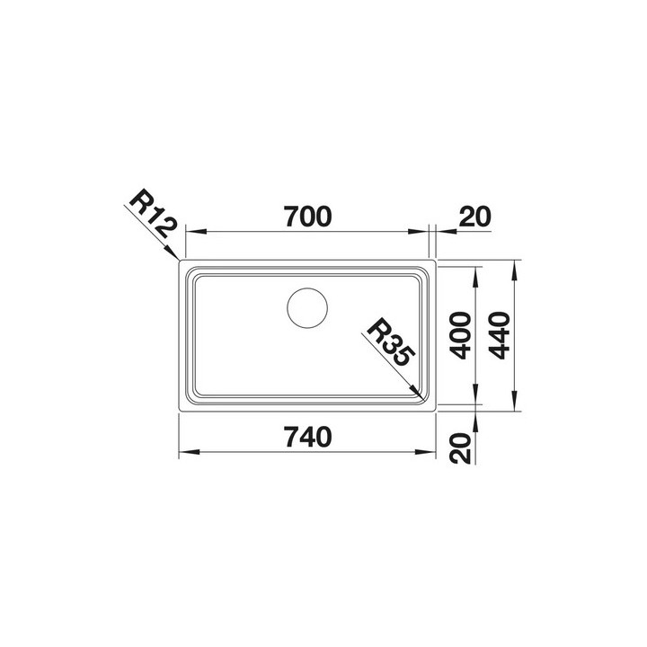 Blanco Pleon 8 Zlewozmywak granitowy Silgranit PuraDur jednokomorowy 70x51 cm bez korka automatycznego, biały
