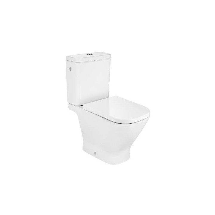 Miska do kompaktu WC Roca Gap Rimless Round, 65,5x37cm, bez kołnierza, odpływ podwójny, biała