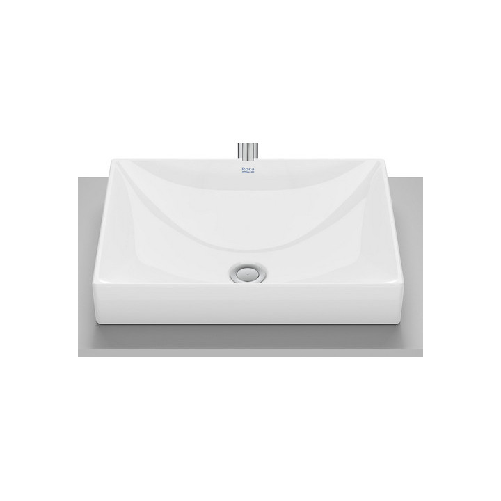 Umywalka nablatowa 50 cm, owalna, Roca FINECERAMIC  - Biała