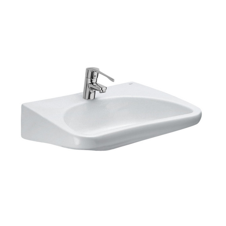 Umywalka blatowa Roca 60 cm, prostokątna, z otworem na baterię, FINECERAMIC  - Biała