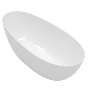 Wanna wolnostojąca  owalna Villeroy & Boch Antao, 170x75cm, Quaryl, szary mat