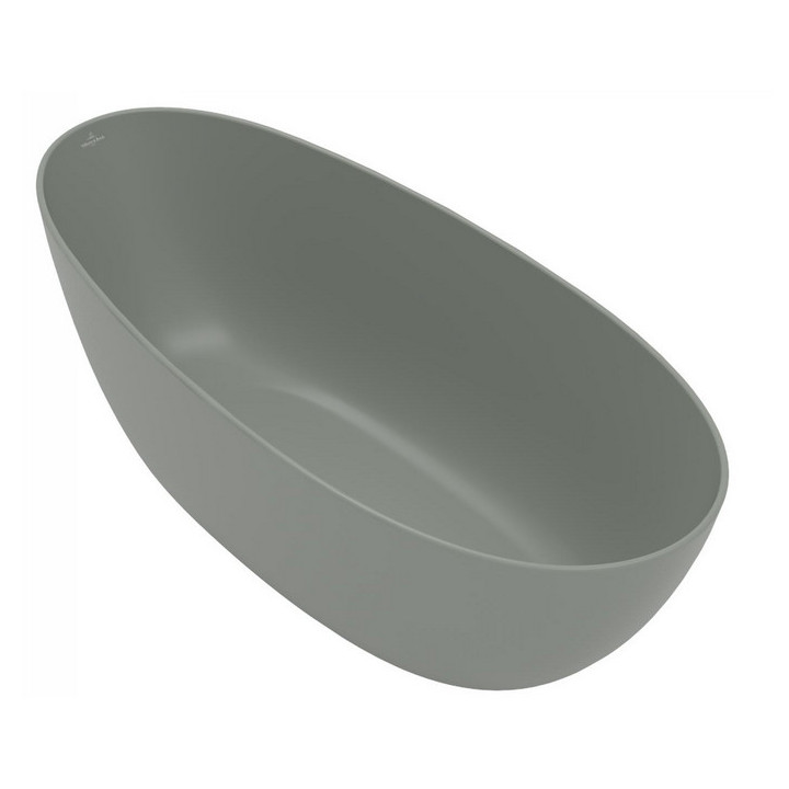 Wanna wolnostojąca  owalna Villeroy & Boch Antao SilentFlow, 170x75cm, Quaryl, szary mat